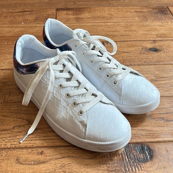 DESIGUAL Retro Court Atlantis Lace Up Sneakers White Size 10 - Picture 4 of 14